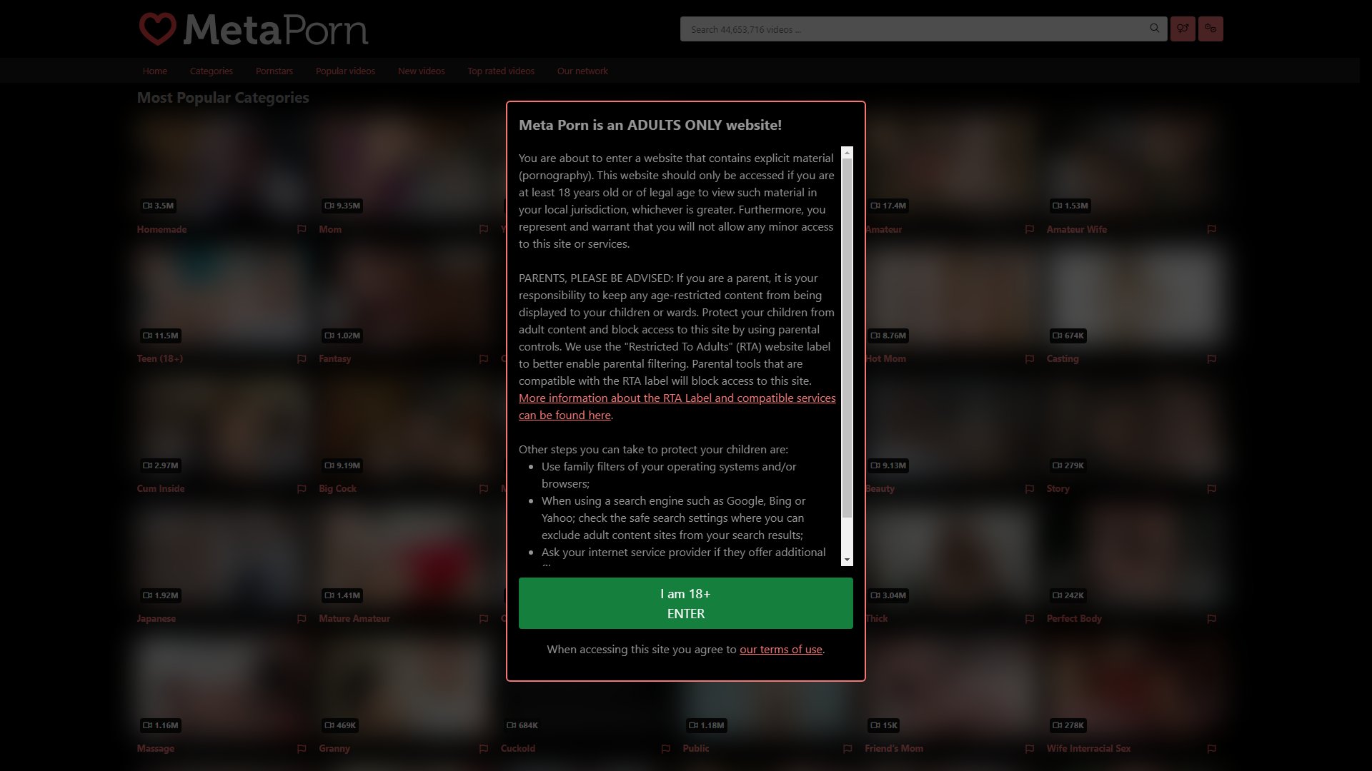 Screenshot of Metaporn