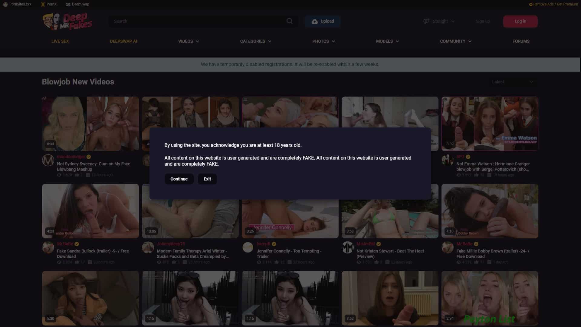 Screenshot of Mrdeepfakes Blowjob (Fake)