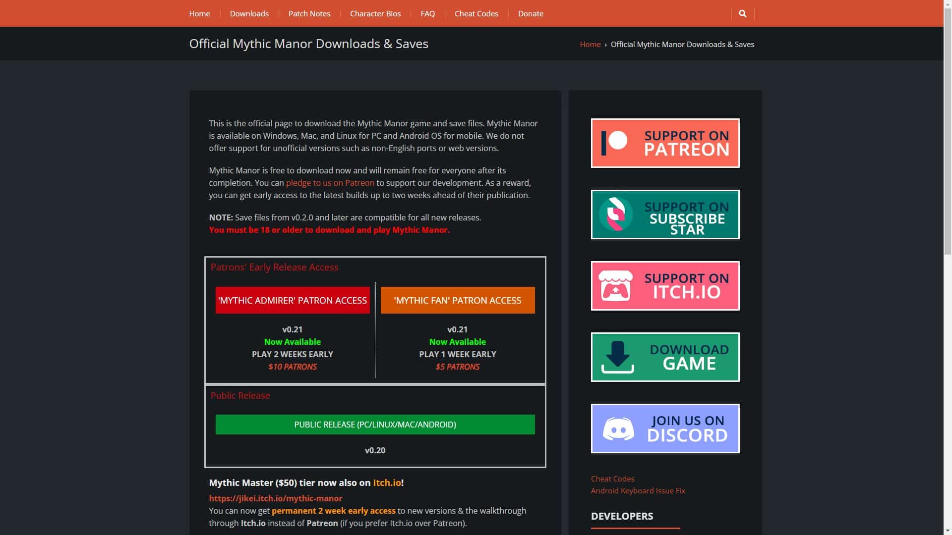 Screenshot of Mythic Manor