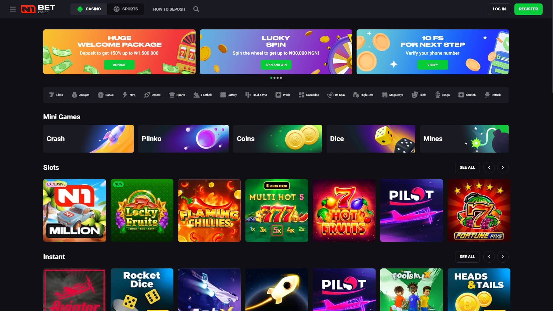Screenshot of N1Bet