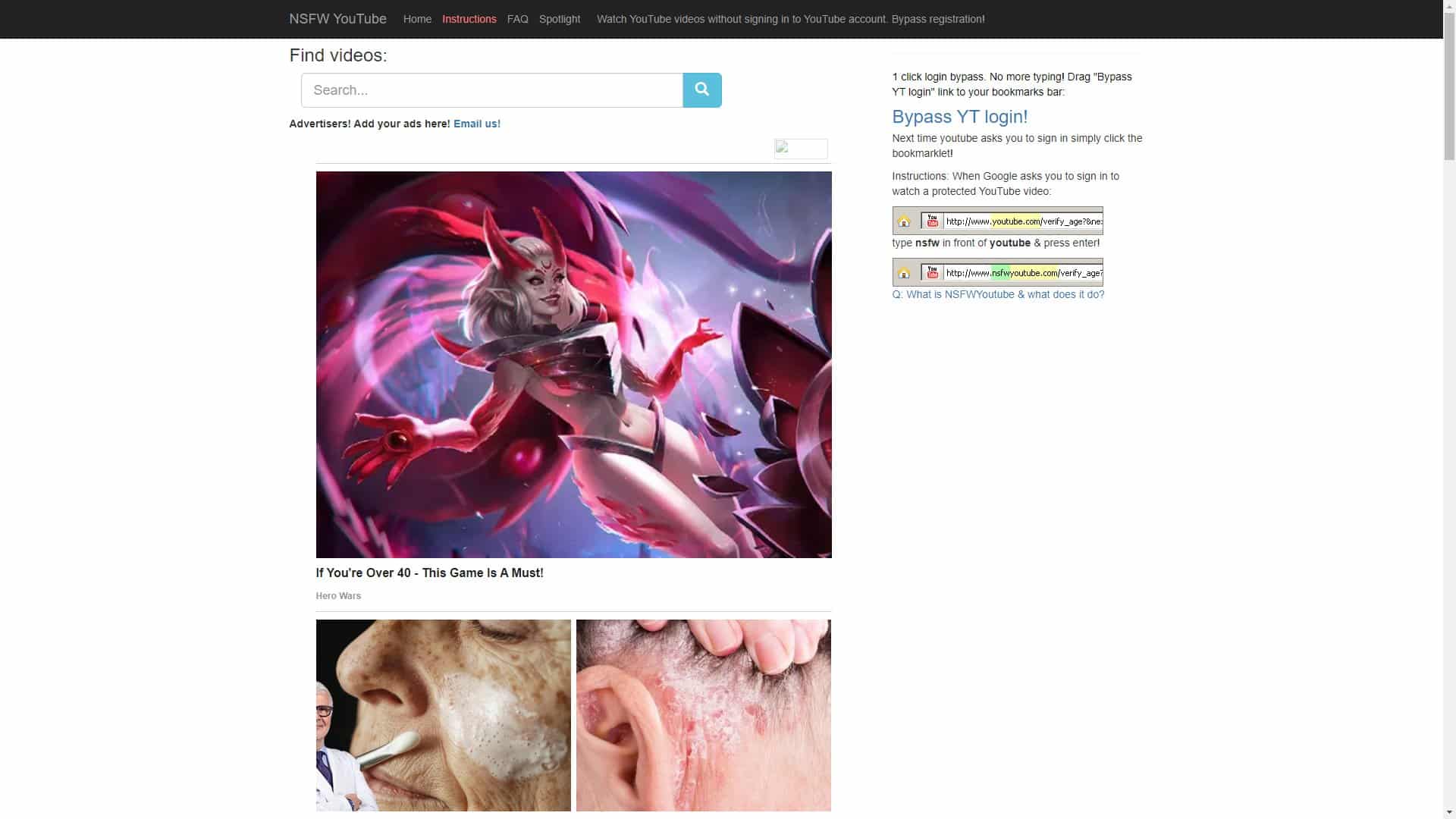 Screenshot of Nsfw Youtube