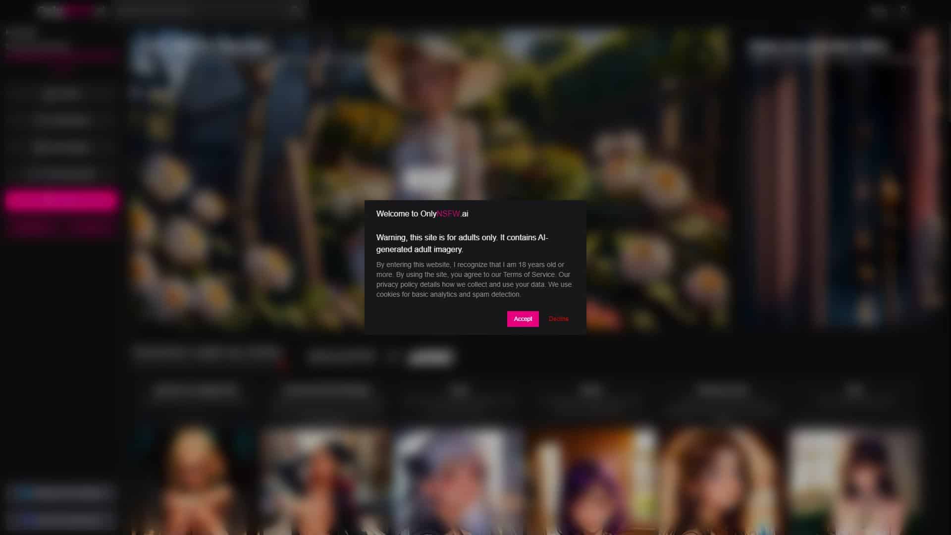 Screenshot of Onlynsfw (Fake)
