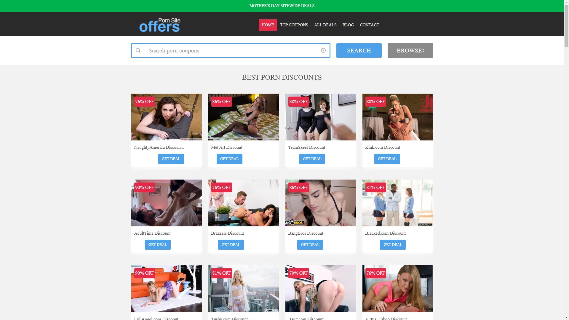 Screenshot of Porn Site Offers