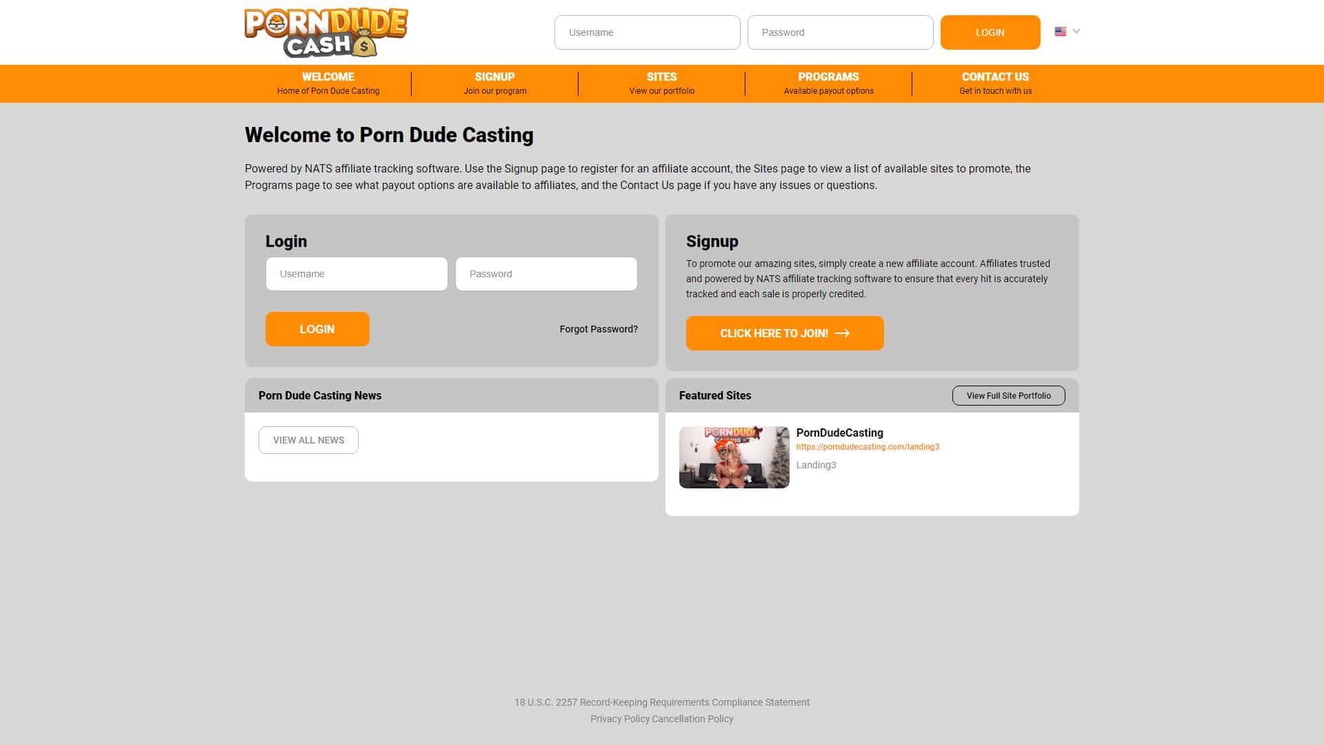 Screenshot of Porndudecash