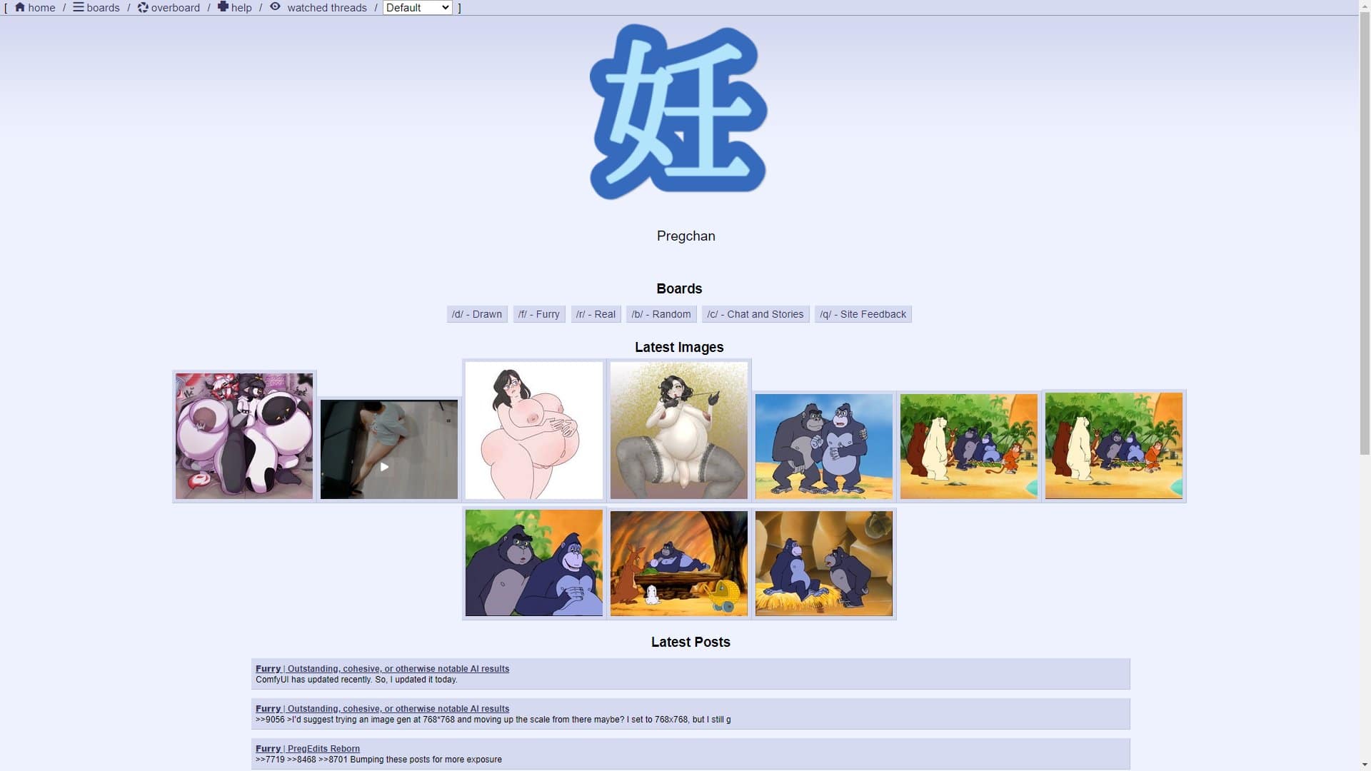 Screenshot of Pregchan