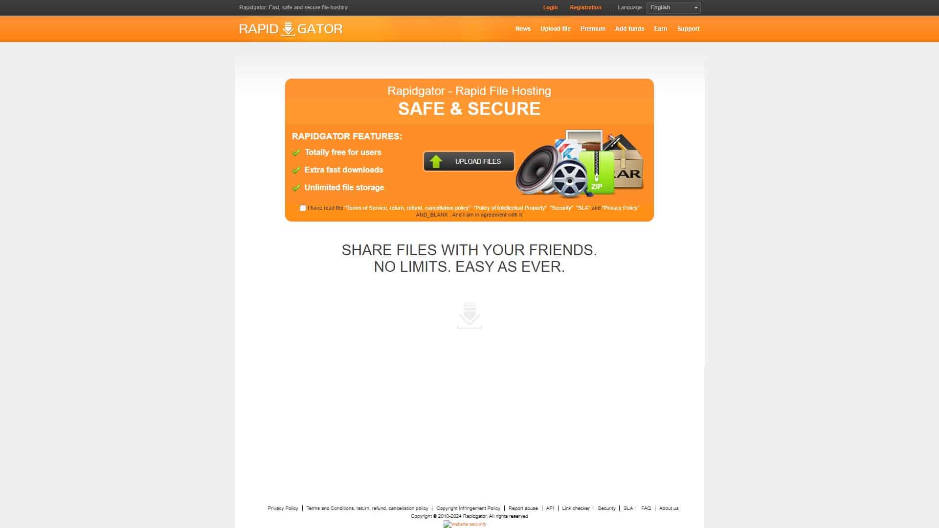 Screenshot of Rapidgator.Net