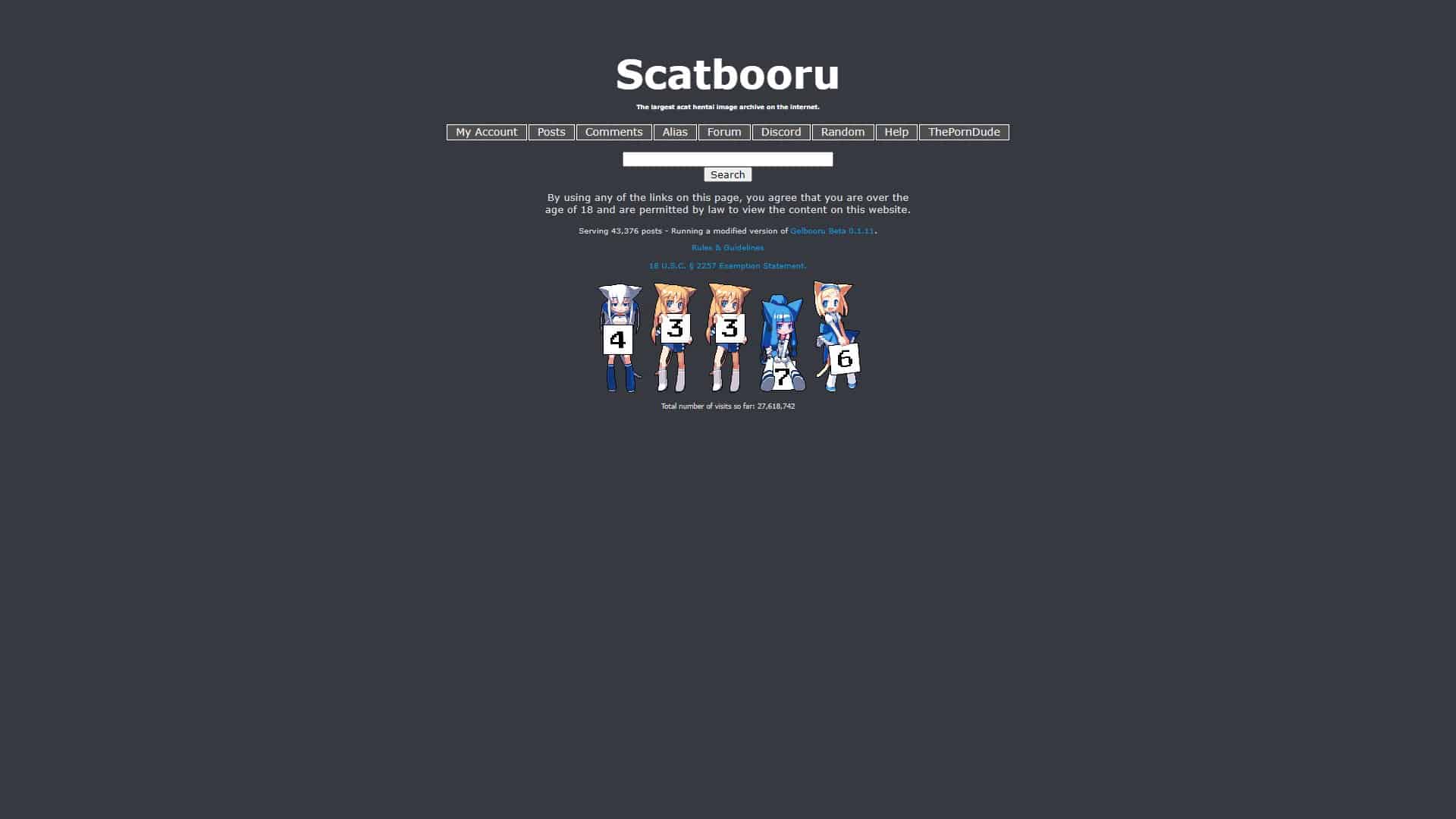Screenshot of Scatbooru