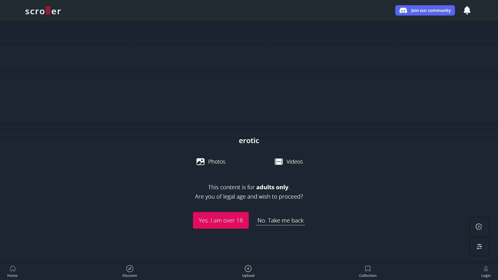 Screenshot of Scrolller Erotic