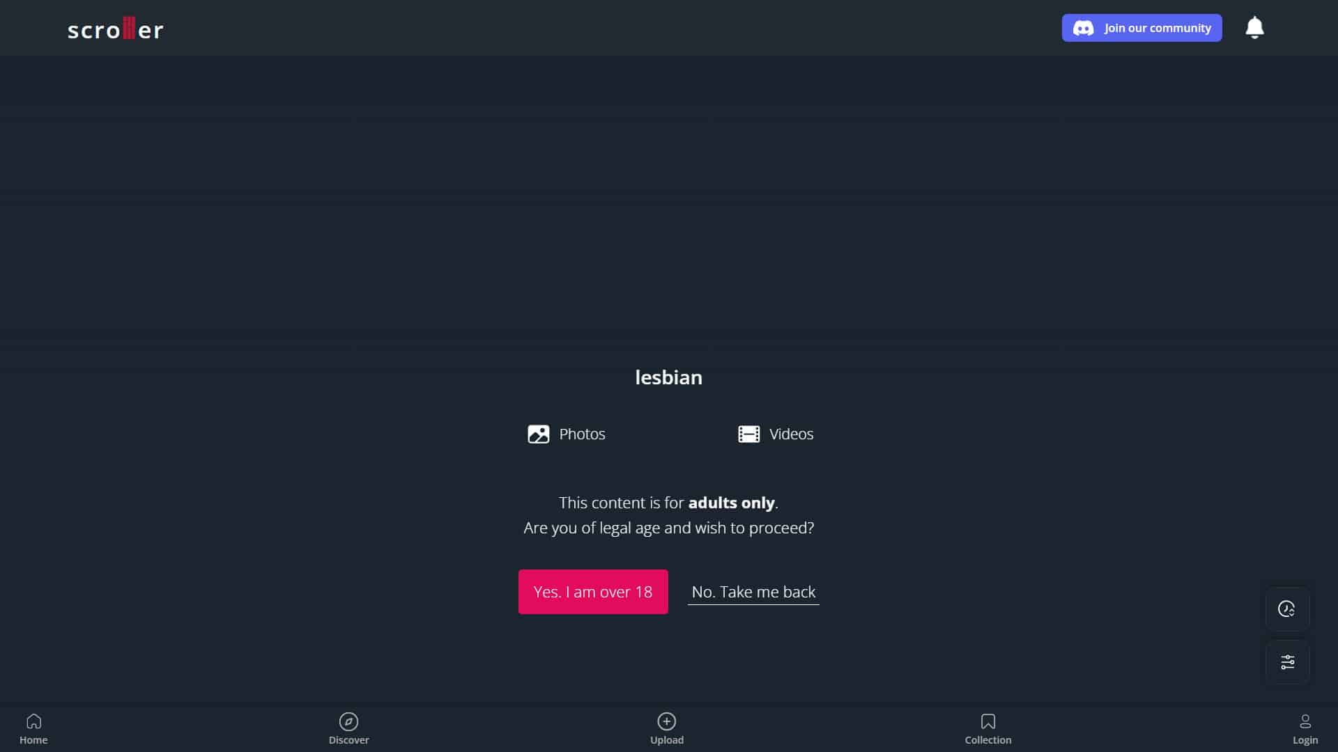 Screenshot of Scrolller Lesbian