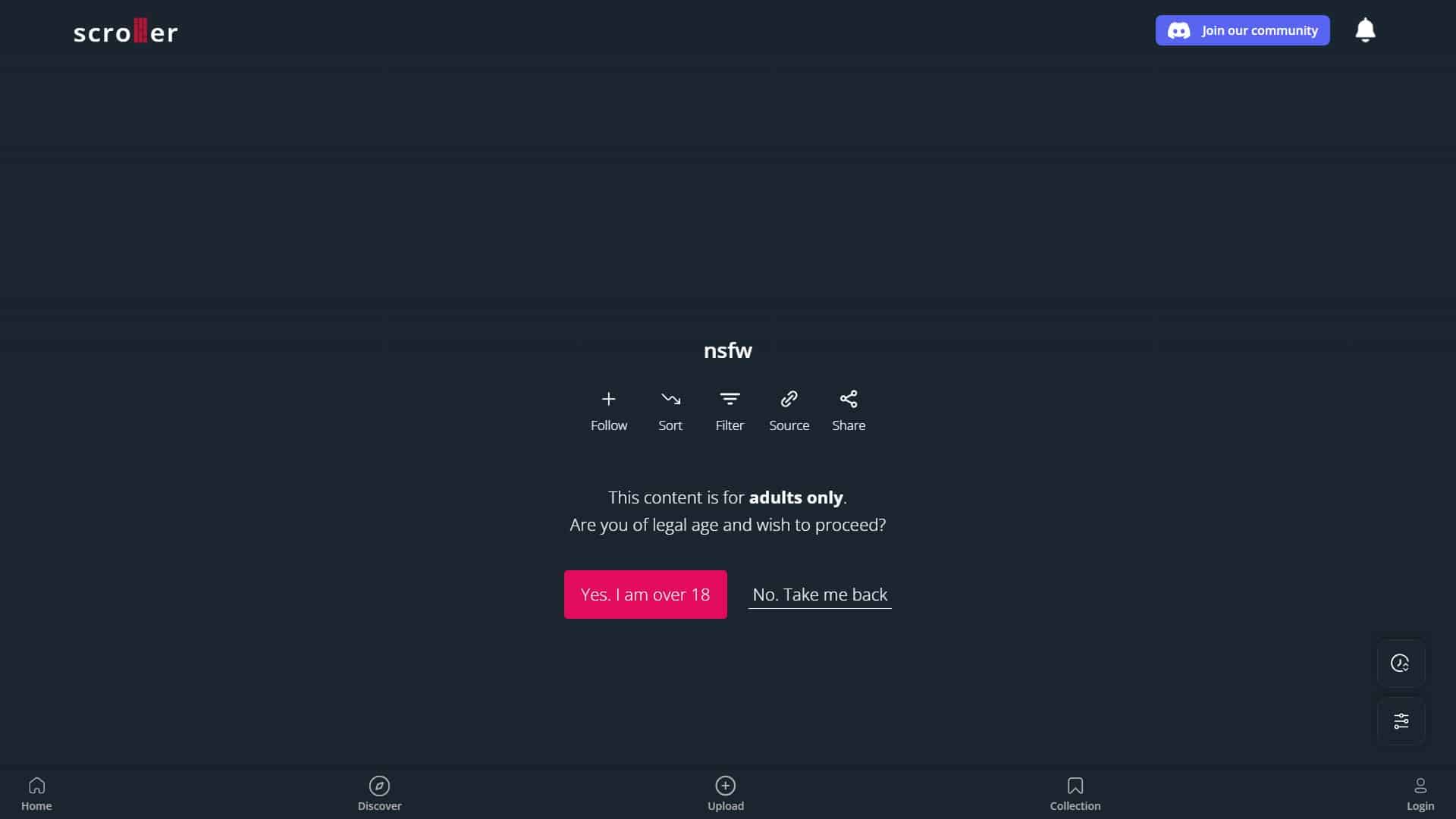 Screenshot of Scrolller