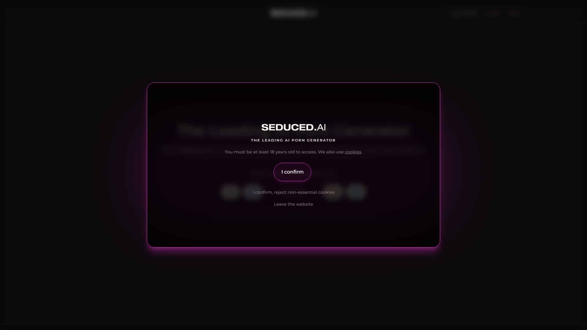 Screenshot of Seduced.Ai (Fake)