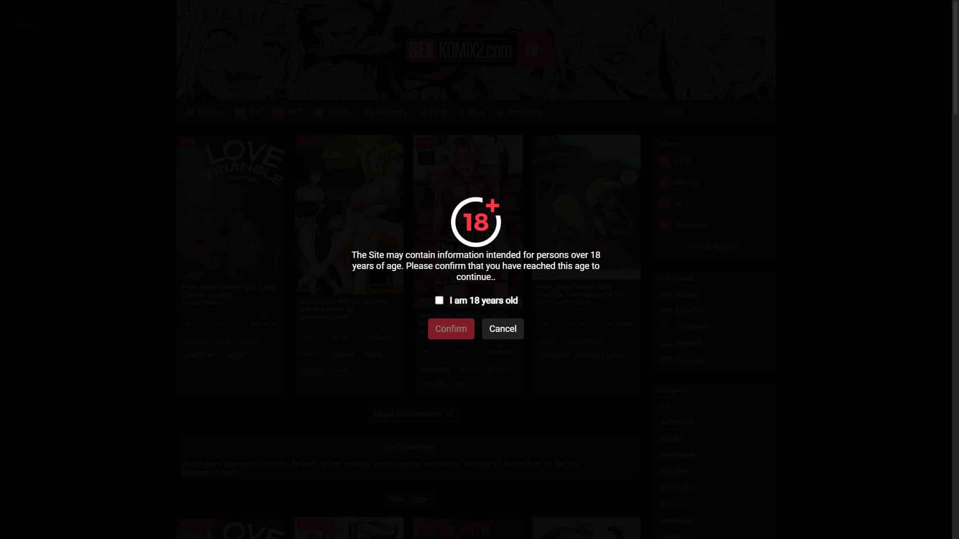 Screenshot of Sexkomix