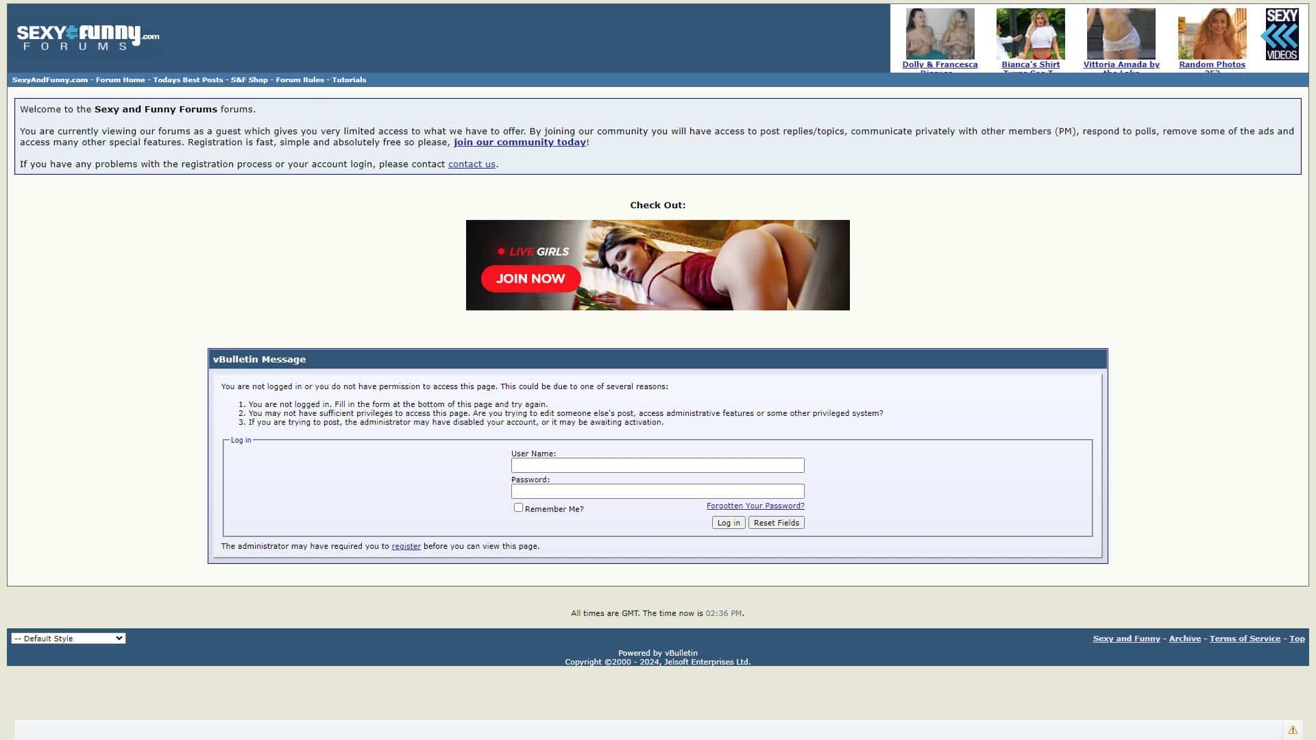 Screenshot of Sexy And Funny Forums