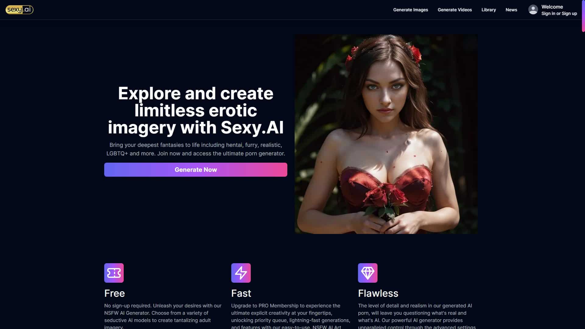 Screenshot of Sexy.Ai (Fake)