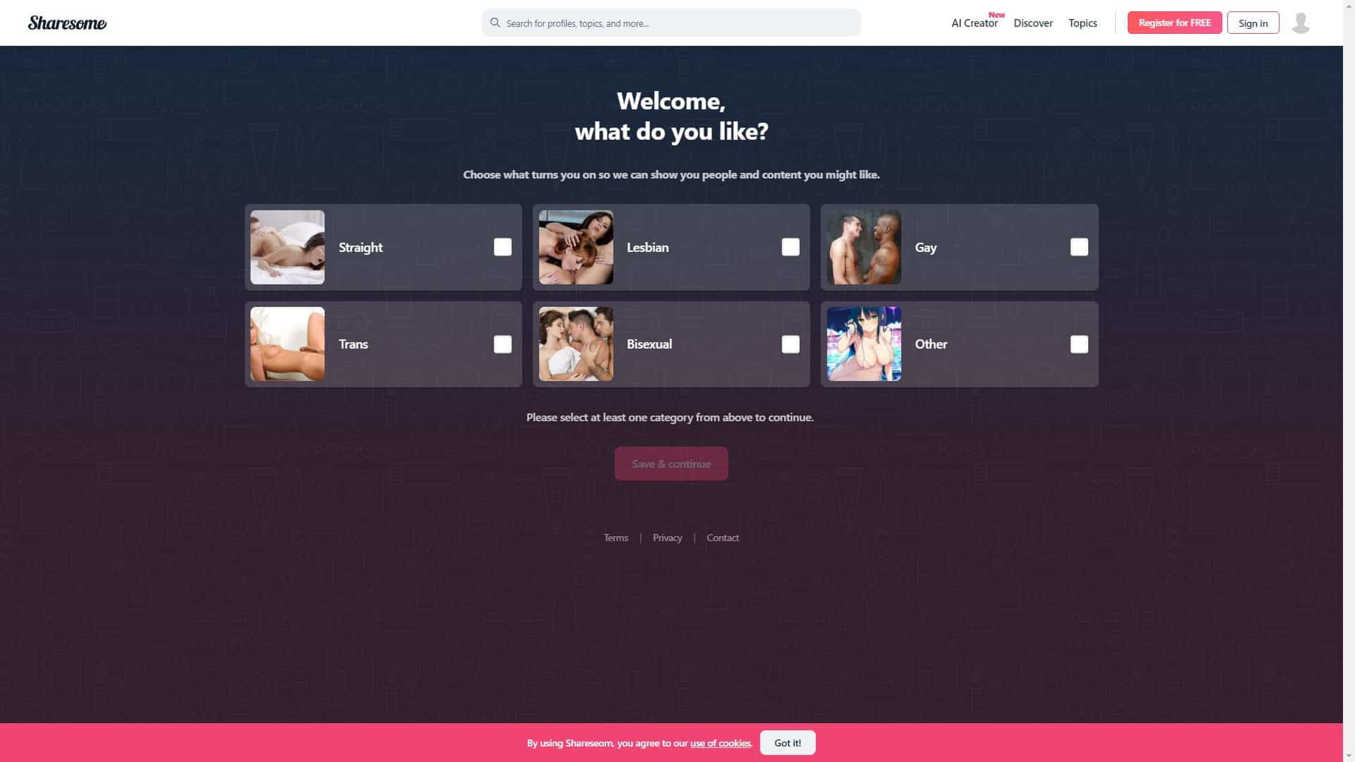 Screenshot of Sharesome