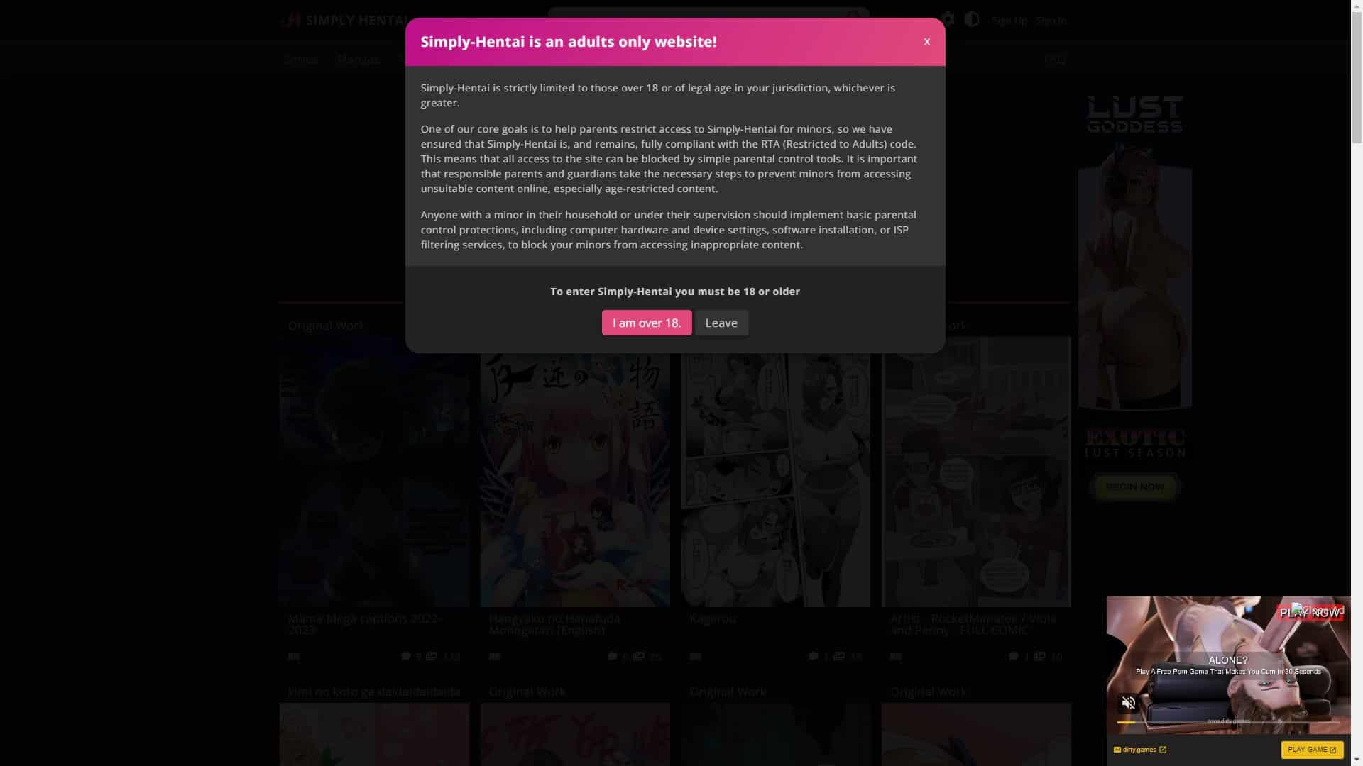 Screenshot of Simply Hentai