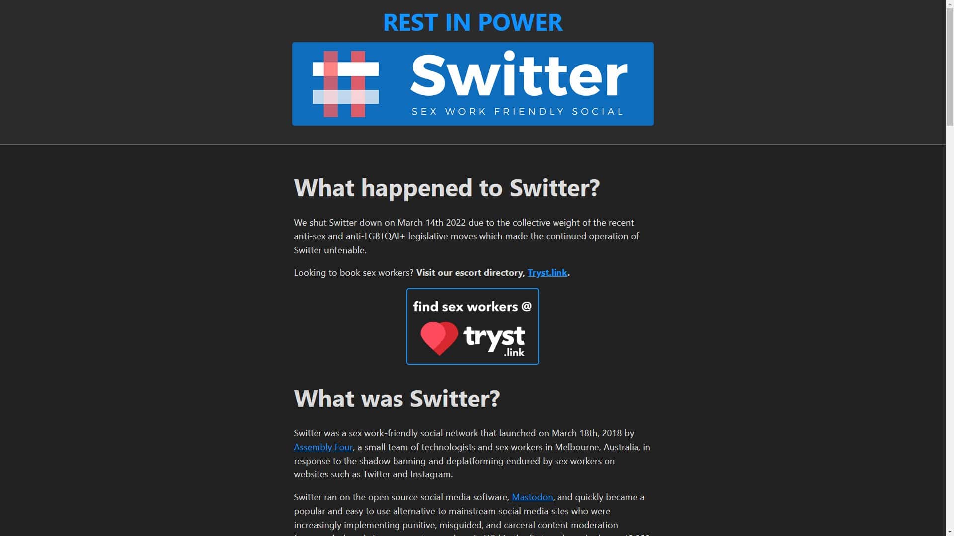Screenshot of Switter