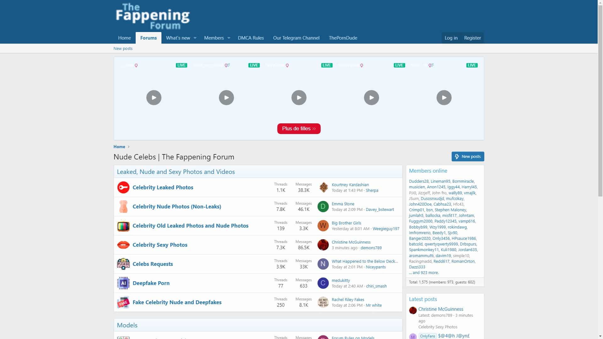 Screenshot of The Fappening Forum