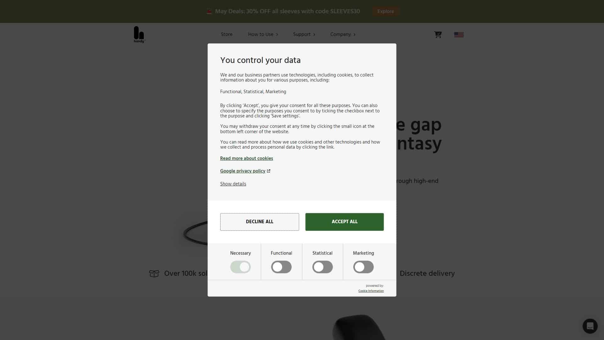 Screenshot of The Handy Feeling