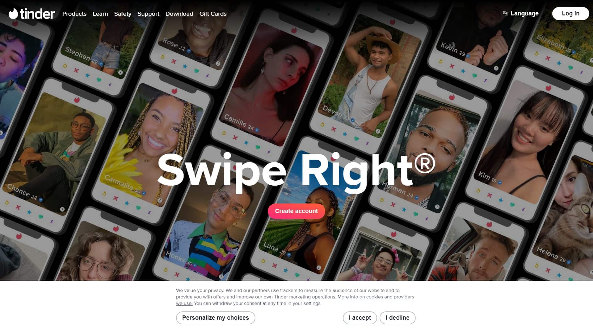 Screenshot of Tinder