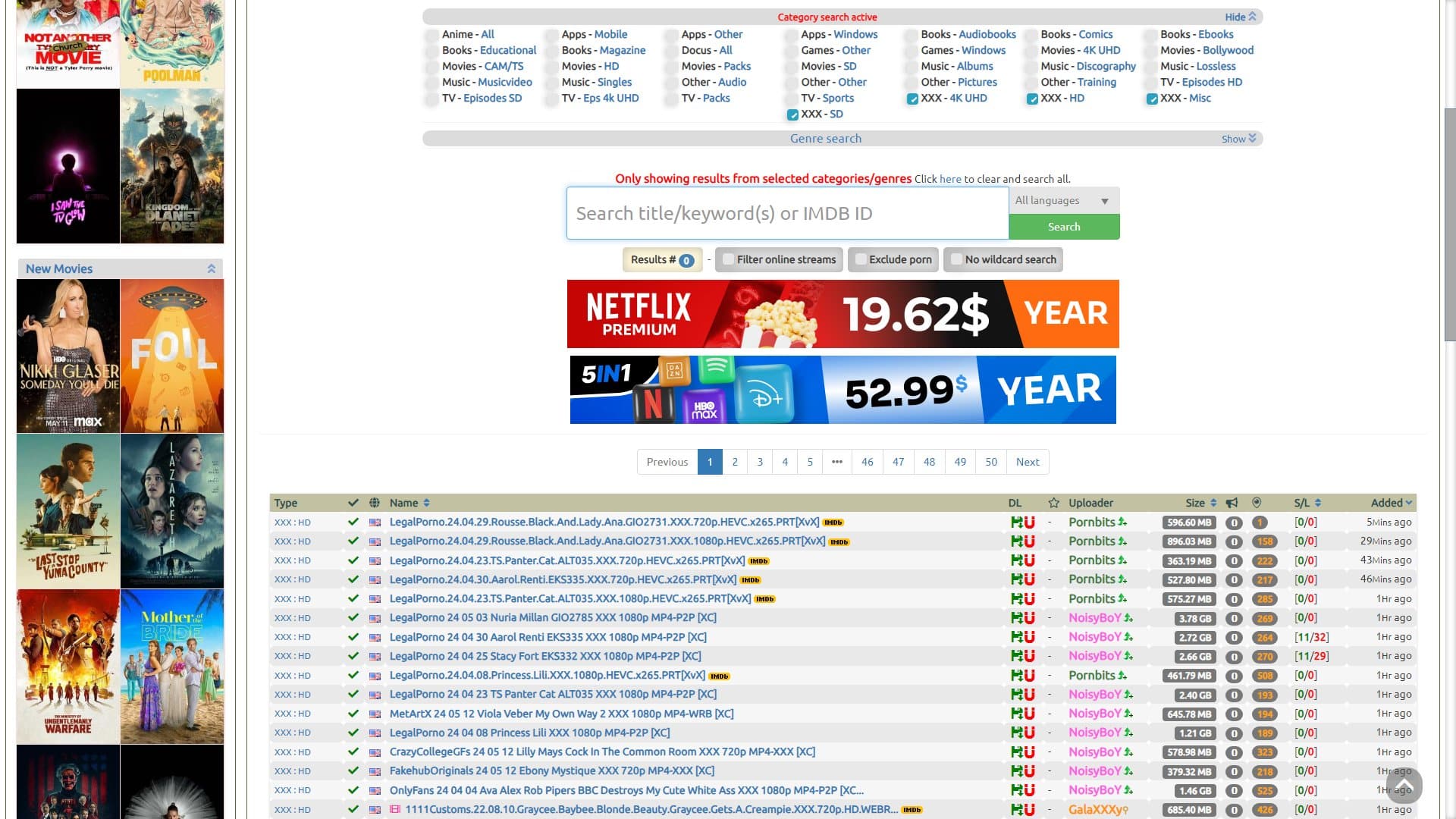 Screenshot of Torrentgalaxy