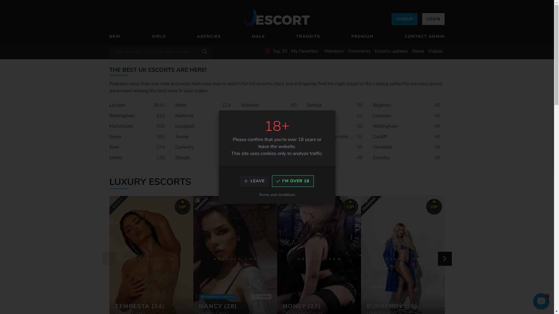 Screenshot of Uescort
