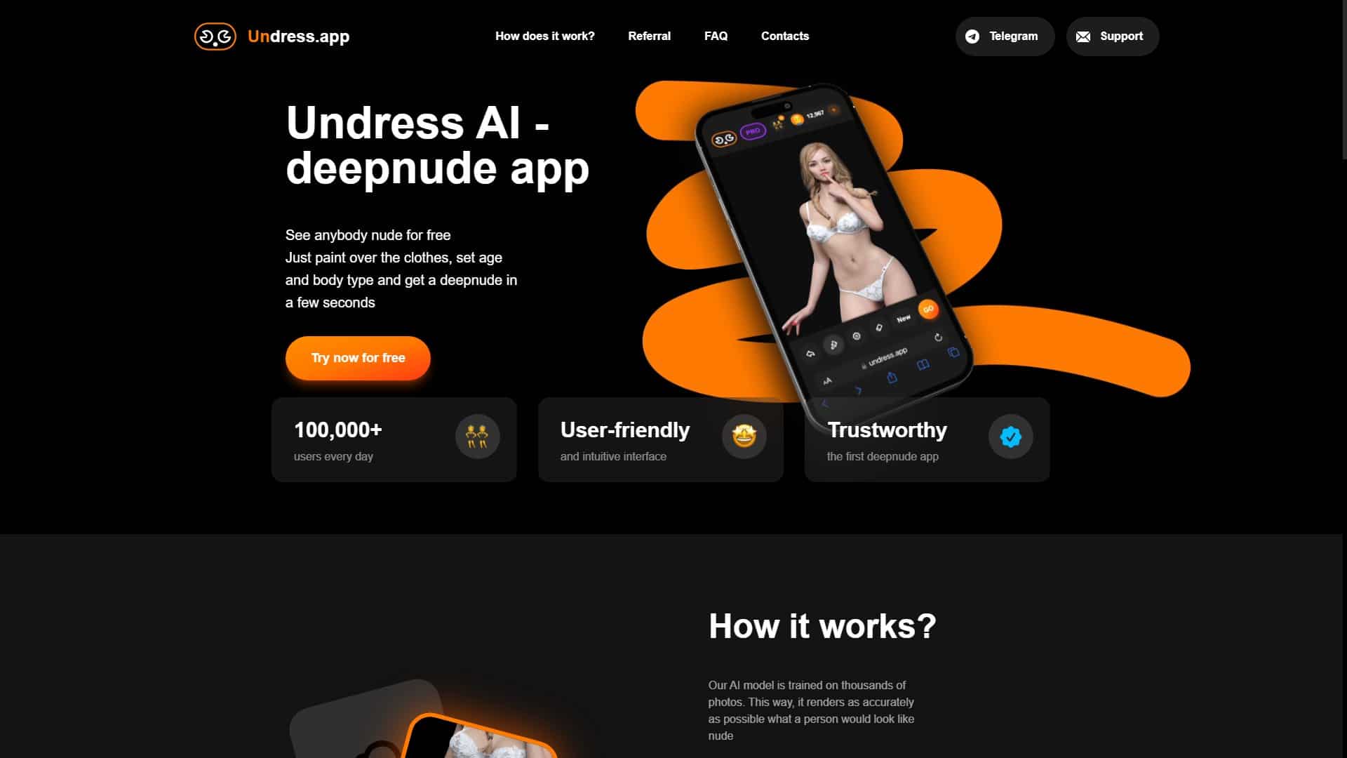 Screenshot of Undress App (Fake)