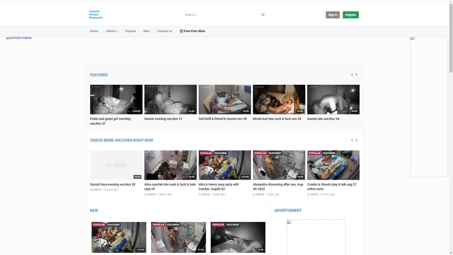 Screenshot of Voyeur House Club (Fake)