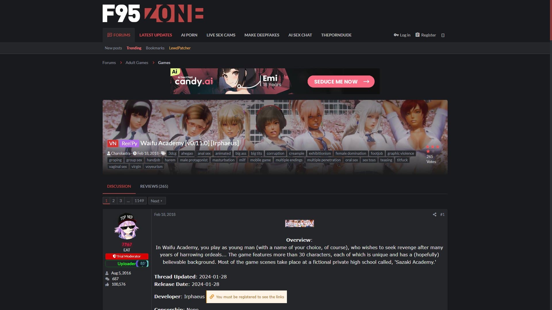 Screenshot of Waifu Academy