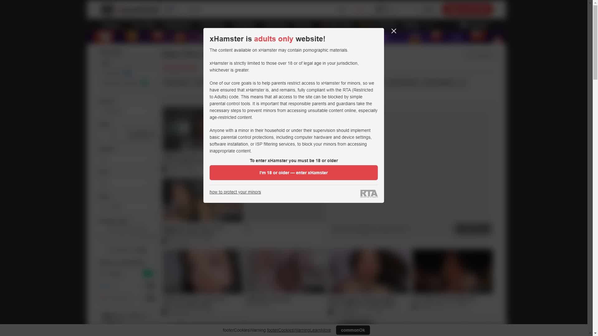 Screenshot of Xhamster Asmr