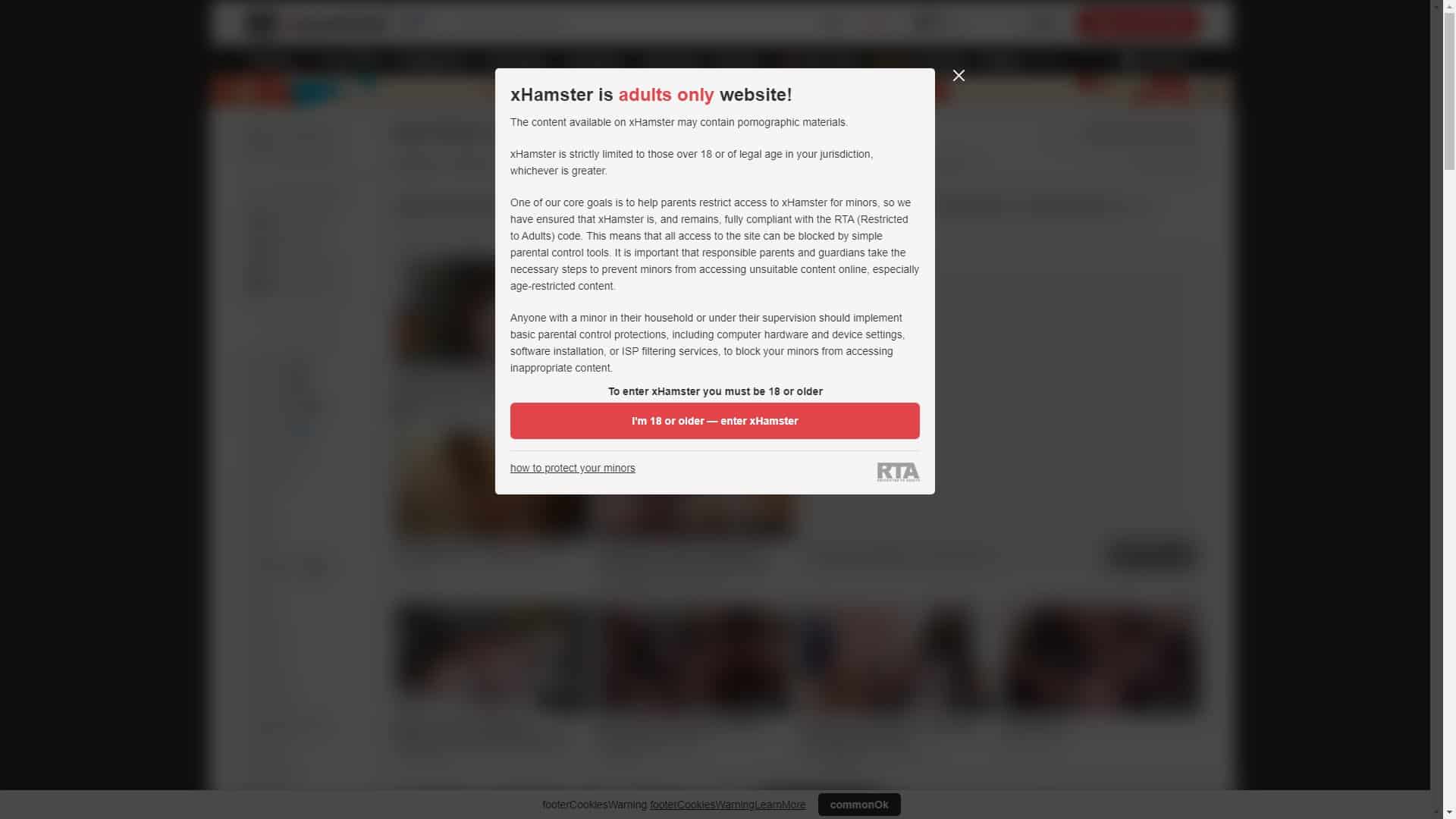 Screenshot of Xhamster Black
