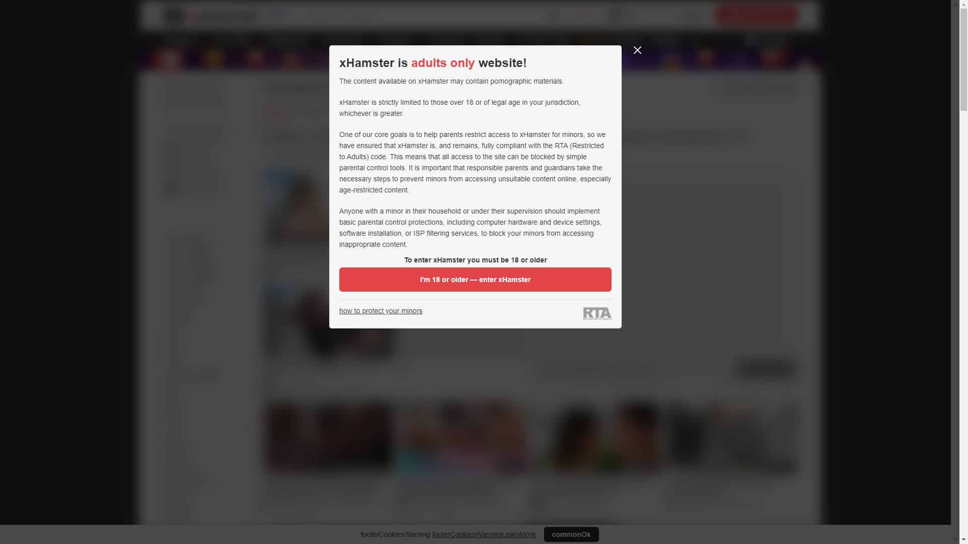 Screenshot of Xhamster Creampie