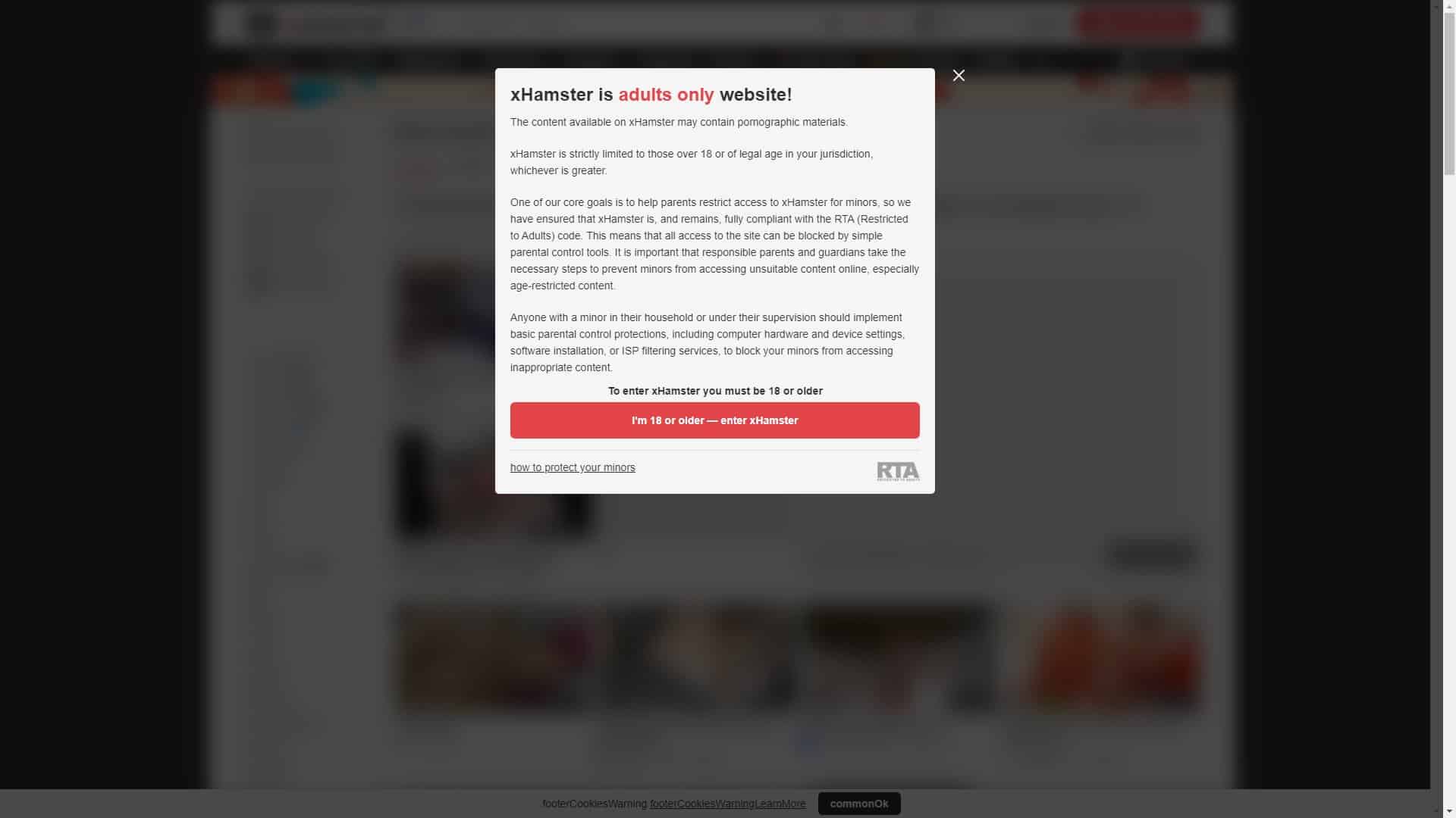 Screenshot of Xhamster Masturbation