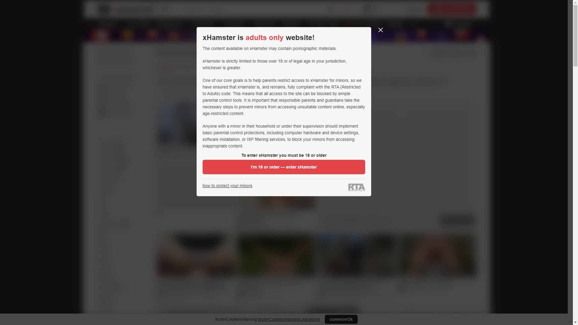 Screenshot of Xhamster Pee