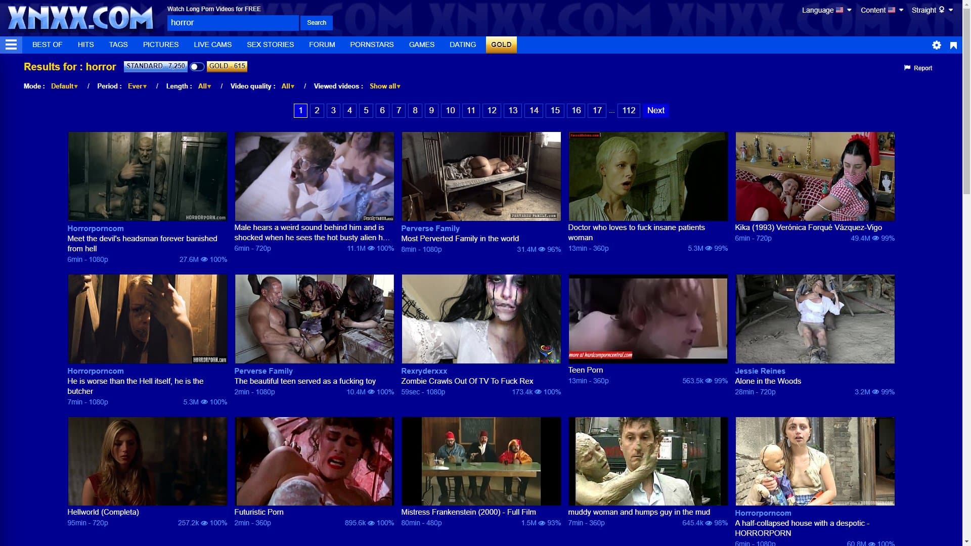Screenshot of Xnxx Horror