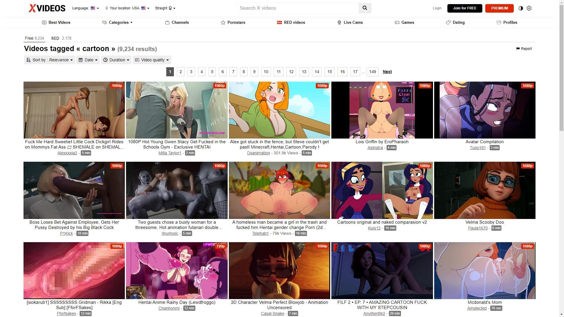Screenshot of Xvideos Cartoon