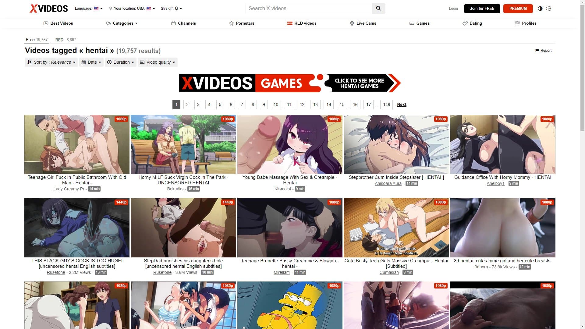 Screenshot of Xvideos Hentai