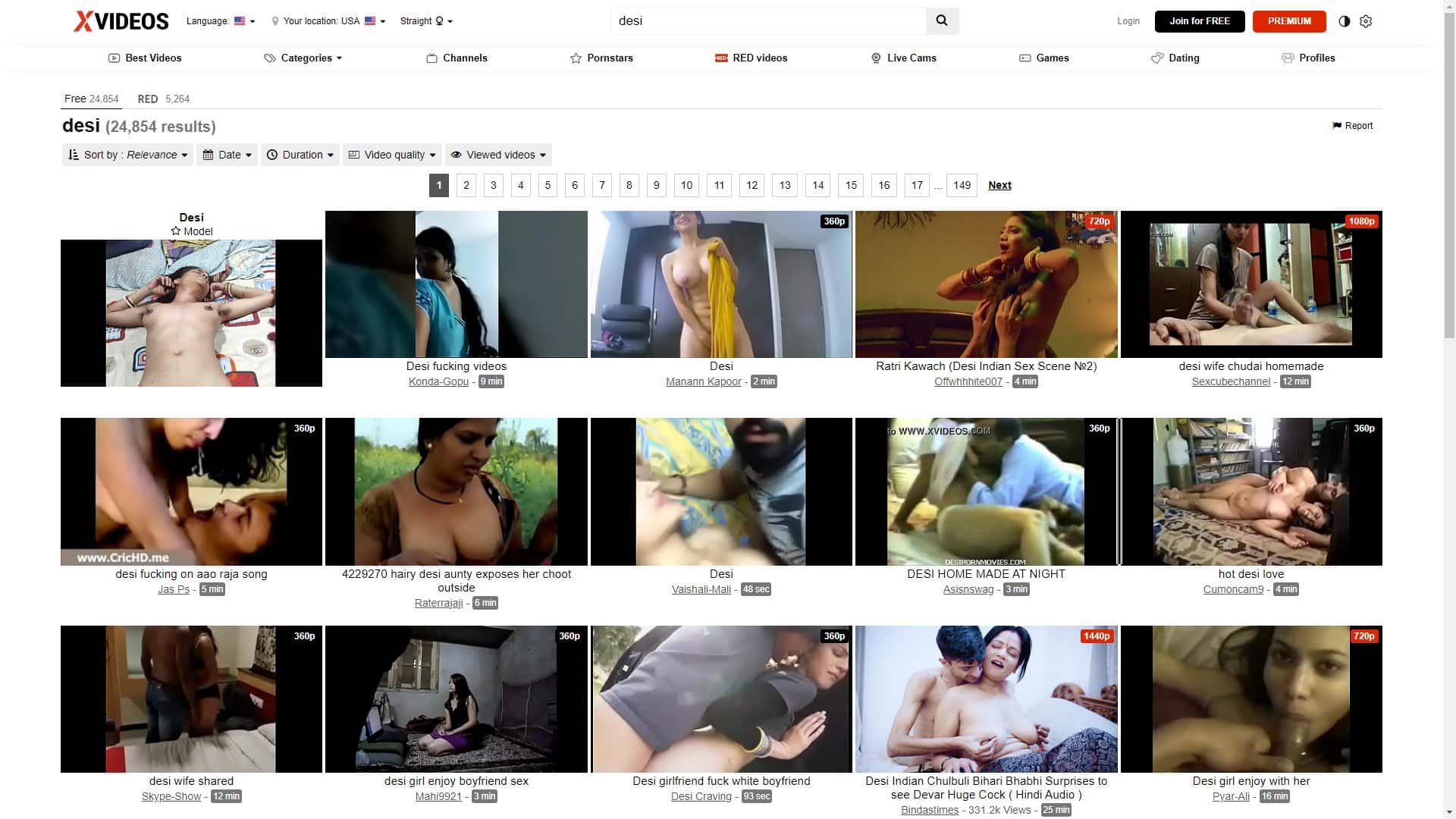 Screenshot of Xvideos Indian