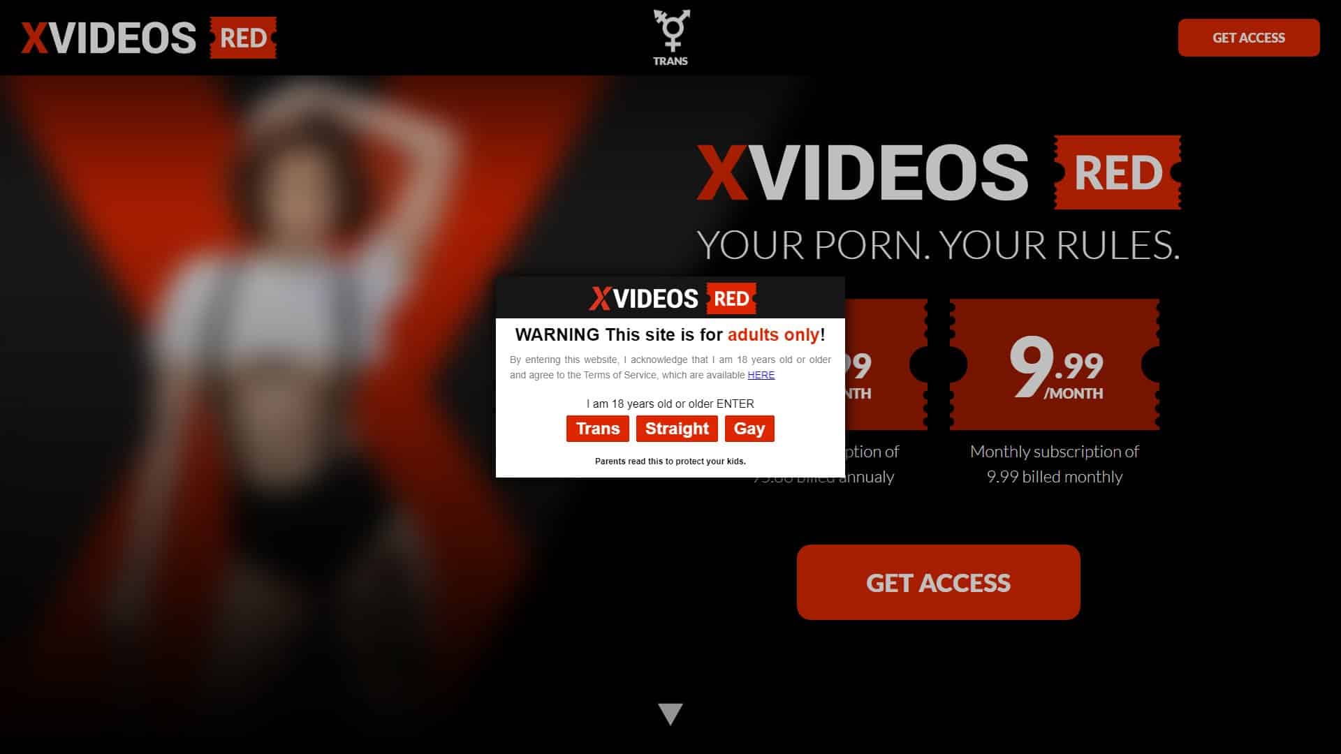 Screenshot of Xvideos Red Trans