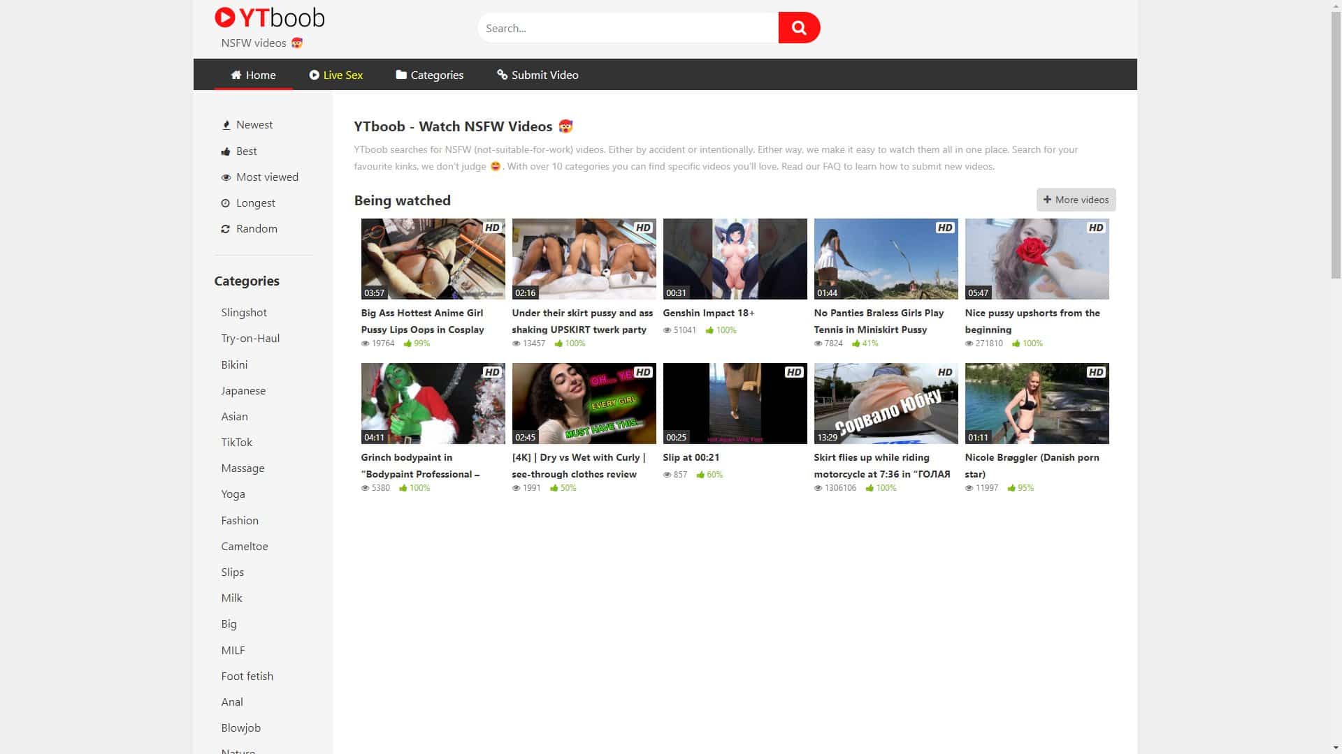 Screenshot of Ytboob